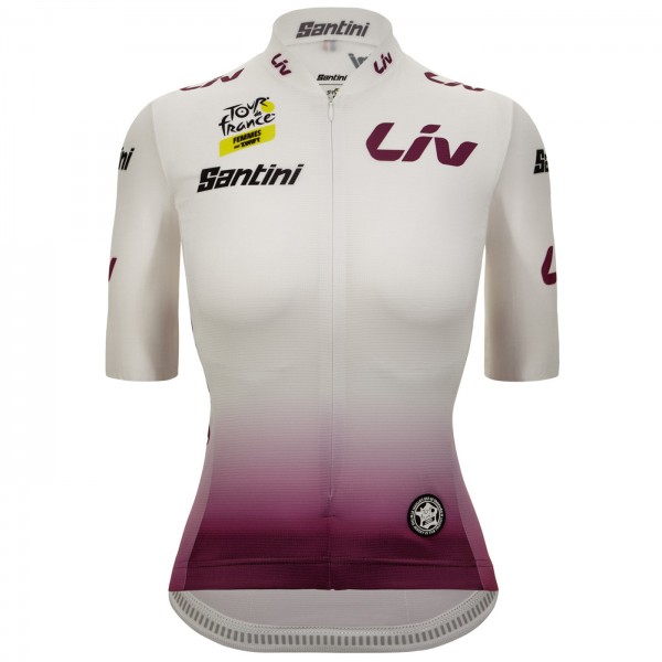 Dames Fietskleding Wit dames T-shirt Tour de France 2024 Dames Fietskleding Wit dames T-shirt Tour de France 2024