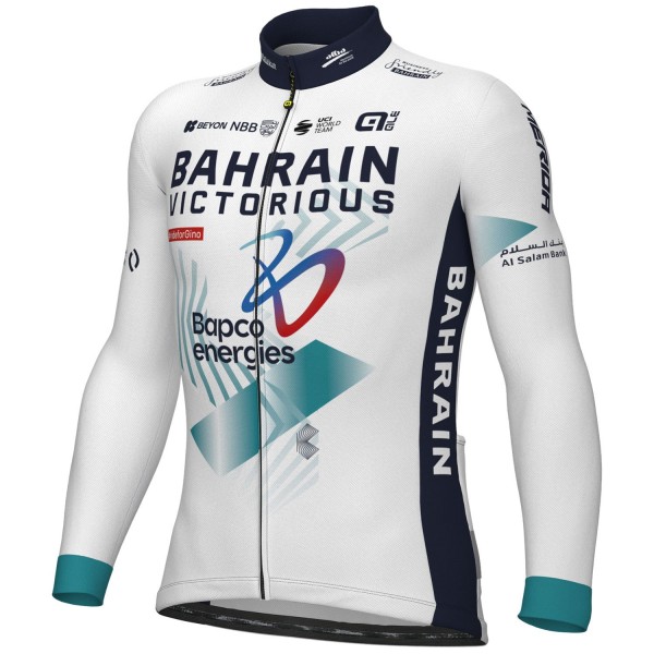Heren Fietskleding Ale Bahrain Victorious 2025 shirt met lange mouwen