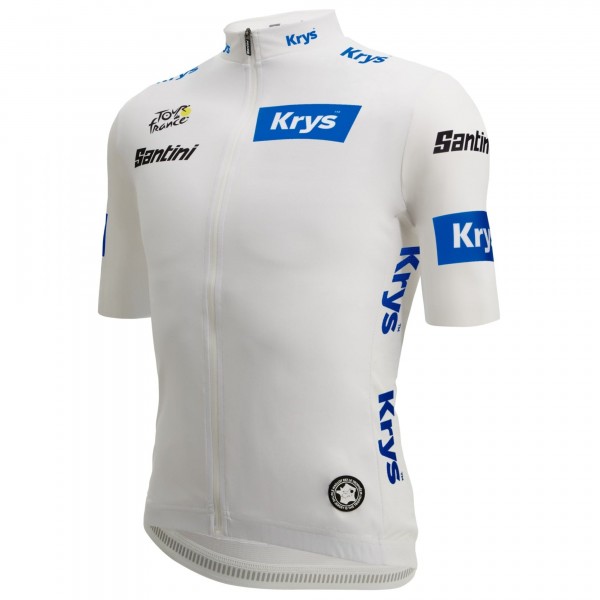 Santini witte Tour de France-jersey Frankrijk 2025 Fan Line-jersey voor heren