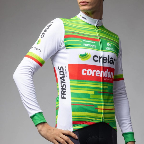 Heren Fietskleding Ale Crelan Corendon 2025 shirt met lange mouwen