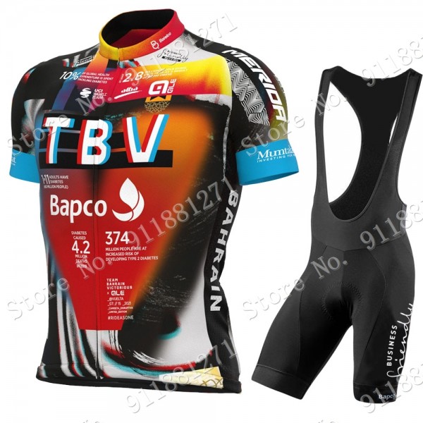 Bahrain Victorious TBV 2021 Fietskleding Fietsshirt Korte Mouw+Korte Fietsbroeken Bib 2021081508