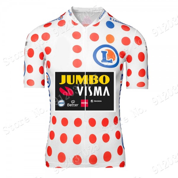 Polka Dot Jumbo Visma Tour De France 2021 Team Wielerkleding Fietsshirt Korte Mouw 2021062732