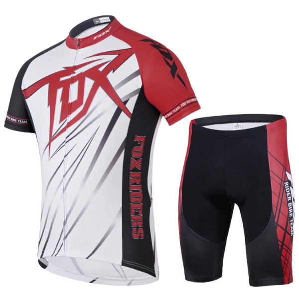 2014 Fox Bike Team Fietspakken Fietsshirt Korte+Korte fietsbroeken zeem wit rood 3987