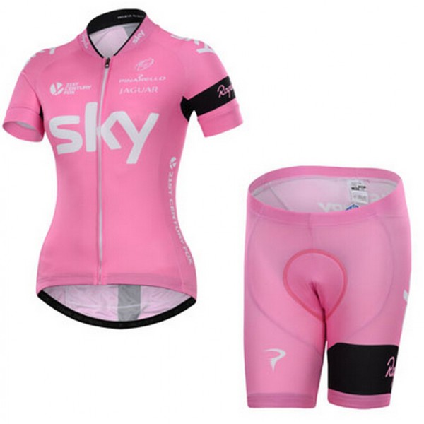 2015 Sky Dames Fietsshirt Korte Mouw+Korte Fietsbroeken 2072