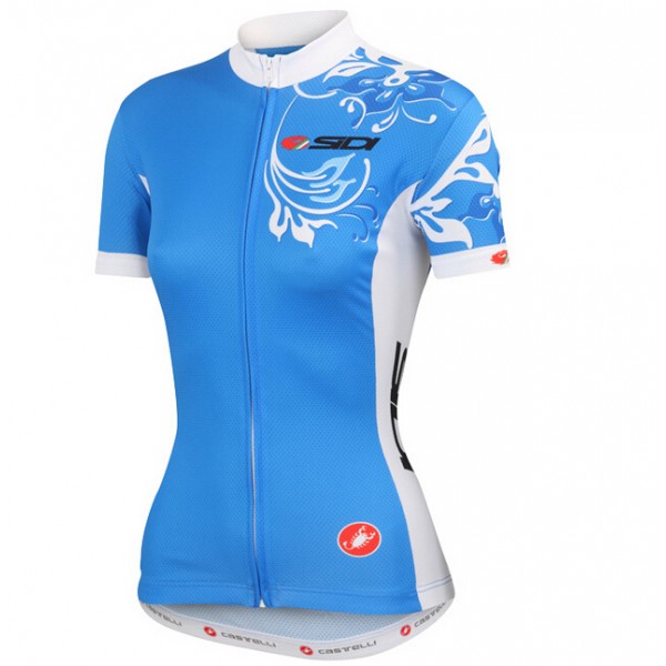 2015 SIDI Dames Blauw Fietsshirt Korte Mouw 3547