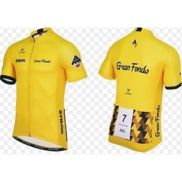 2016 Strava Fietsshirt Korte Mouw geel 2016036662
