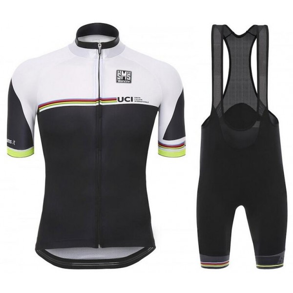 2016 Santini UCI arc en ciel ligne wit Fietskleding Fietsshirt Korte+Korte Fietsbroeken Bib 2016036622