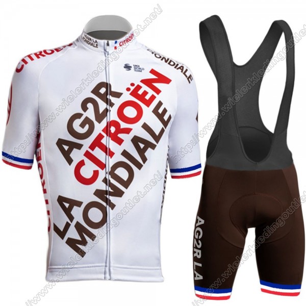 Ag2r Mondiale Citroen 2021 France Team Wielerkleding Fietsshirt Korte Mouw+Korte Fietsbroeken 65