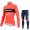 Trek Segafredo 2022 Pro Team Fietskleding Fietsshirt Lange Mouw+Lange Fietsbroek Bib rood 202212184