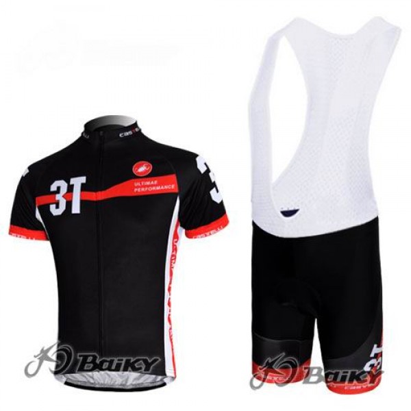 Castelli 3T Fietsshirt Korte mouw Korte fietsbroeken Bib met zeem Kits zwart 4233