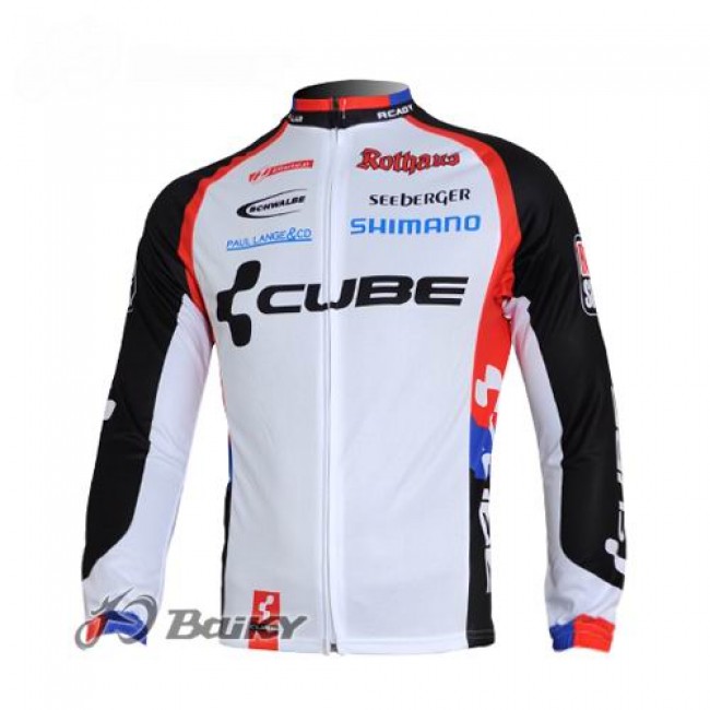 Cube Fintro Pro Team Fietsshirt lange mouw wit zwart 123 Cube Fintro Pro Team Fietsshirt lange mouw wit zwart 123
