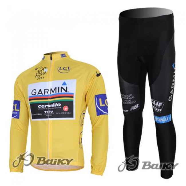 Garmin Cervelo Pro Team Fietspakken Fietsshirt lange mouw+lange fietsbroeken geel 163 Garmin Cervelo Pro Team Fietspakken Fietsshirt lange mouw+lange fietsbroeken geel 163
