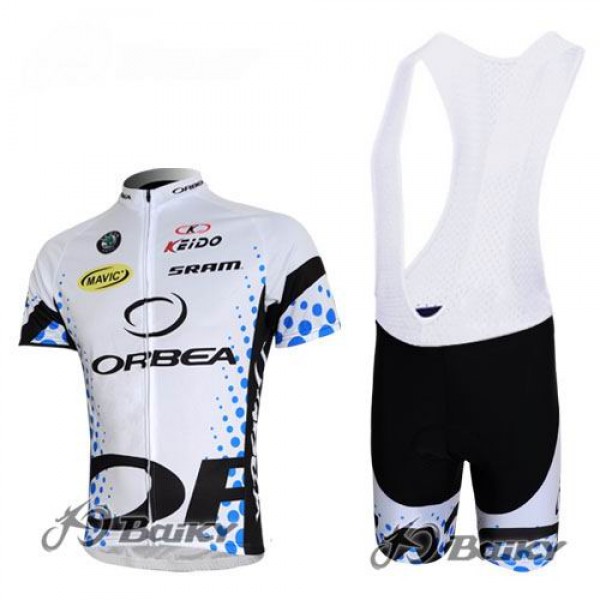 Orbea Pro Team Fietspakken Fietsshirt Korte+Korte koersbroeken Bib wit 4291