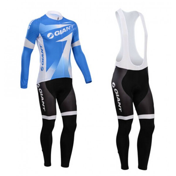 Giant 2014 Fietskleding Fietsshirt Lange Mouwen+lange fietsbroeken Bib Blauw 1071