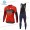 Bahrain Merida 2018 winterset Wielerkleding Set Wielershirts lange mouw+fietsbroek lang met zeem nl18a062