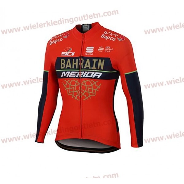 Bahrain Merida 2018 Wielershirts lange mouw nl18a059