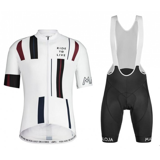 2020 MALOJA SanetschM Fietskleding Wielershirt Korte Mouw+Korte Fietsbroeken Bib Wit 2NFX8 2NFX8