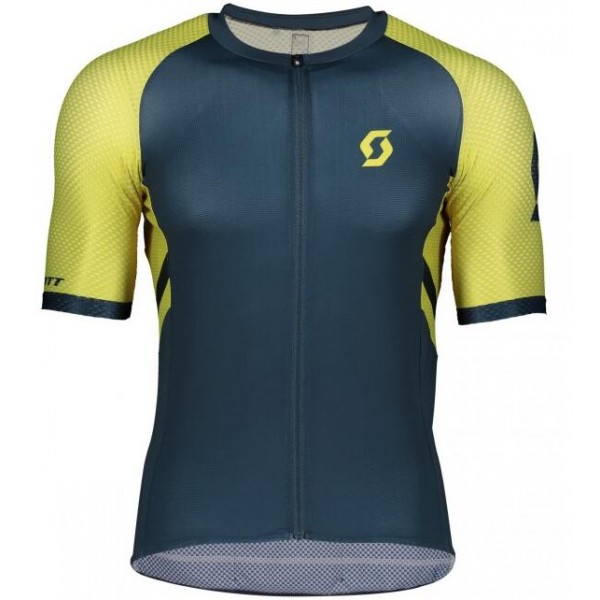 SCOTT RC Premium Climber 2020 Fietsshirt Korte Mouw geel-Blau 2020258