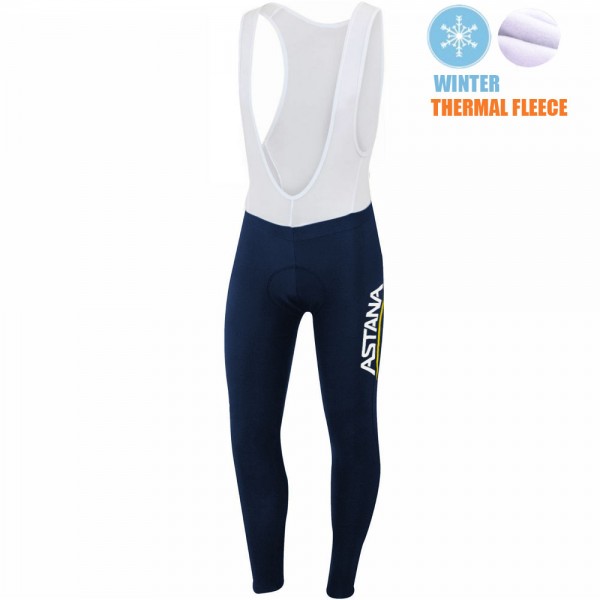 2021 Winter Fleece Astana Pro Team Lange Fietsbroek Bib 737
