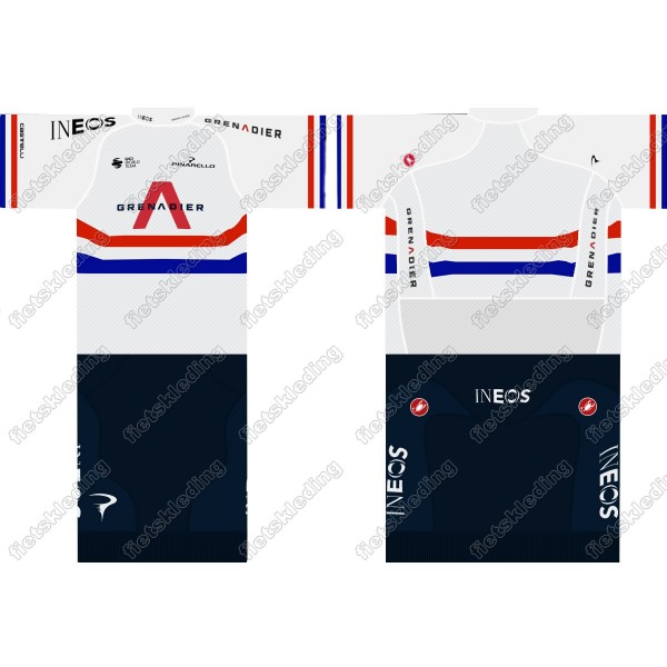 Team INEOS Grenadier 2021 UCI World Champion Fietskleding Set Wielershirt Korte Mouw+Korte Fietsbroeken 2021167