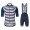 2019 Santini blauw-wit Stripe Fietskleding Set Fietsshirt Korte Mouw+Korte fietsbroeken CCHC446