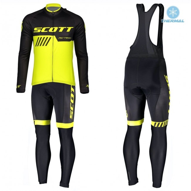 2019 Scott RC Profteams zwart-geel Thermo Wielerkleding Set Wielershirts lange mouw+fietsbroek lang met VZCN120 2019 Scott RC Profteams zwart-geel Thermo Wielerkleding Set Wielershirts lange mouw+fietsbroek lang met VZCN120