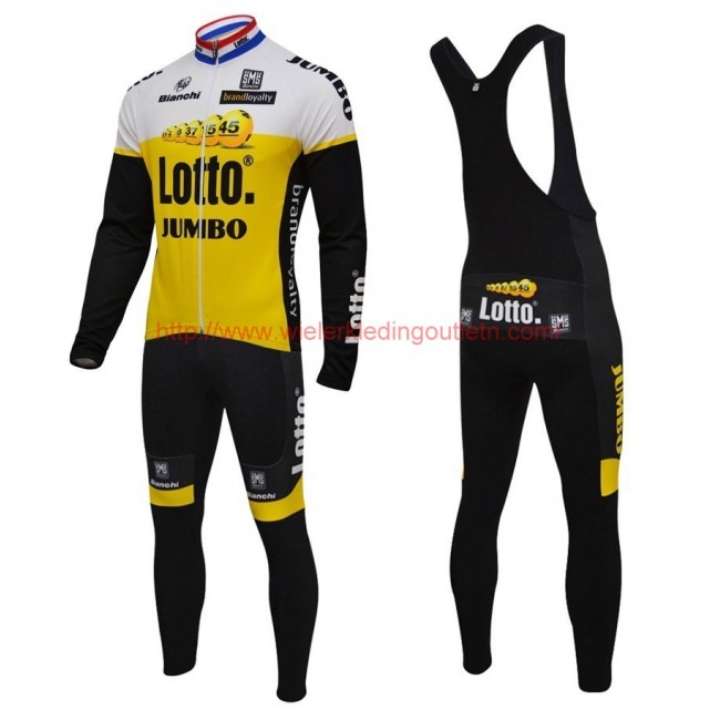 2016 Lotto-Jumbo geel Set Wielerkleding Wielershirt lange mouw+Lange fietsbroeken Bib 213628 2016 Lotto-Jumbo geel Set Wielerkleding Wielershirt lange mouw+Lange fietsbroeken Bib 213628