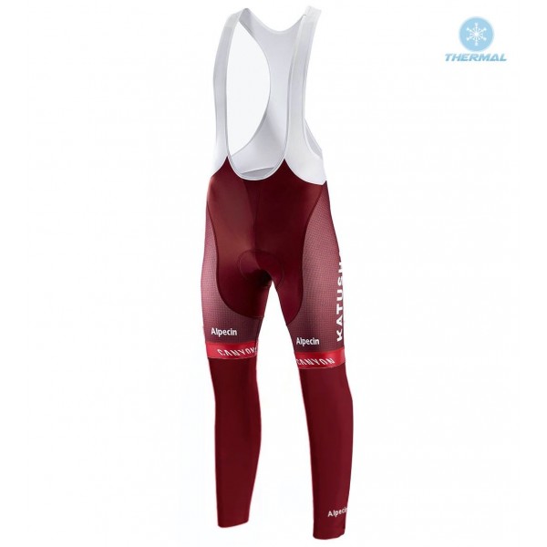 2018 Profteam Katusha Alpecin Winter Lange Bib Fietsbroeken TETNO