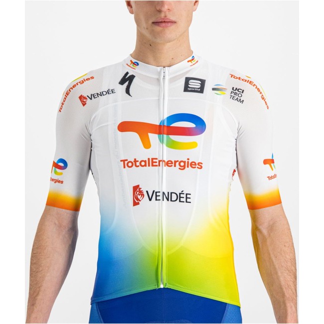 Team TotalEnergies 2022 wielershirt korte mouw (lange rits) professioneel wielerteam Team TotalEnergies 2022 wielershirt korte mouw (lange rits) professioneel wielerteam